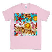 Bubblegum Pink beach seamless pattern Classic Tee - BundleAndBundleShop