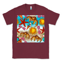 Burgundy beach seamless pattern Classic Tee - BundleAndBundleShop
