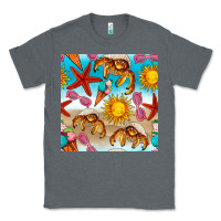Charcoal Heather beach seamless pattern Classic Tee - BundleAndBundleShop