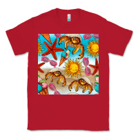 Red beach seamless pattern Classic Tee - BundleAndBundleShop