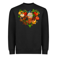 Black fall pumpkin heart Heavyweight Sweatshirt - AdoDesignShop