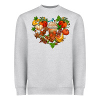 Heather Grey fall pumpkin heart Heavyweight Sweatshirt - AdoDesignShop