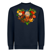 Navy fall pumpkin heart Heavyweight Sweatshirt - AdoDesignShop