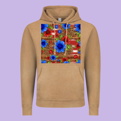 Patriotic Flowers Seamless Pattern Vintage Hoodie Designed By Hra Design Shop