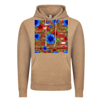 Vintage Coffee patriotic flowers seamless pattern Vintage Hoodie - HRA Design Shop