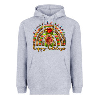 Heather Grey Happy holidays elf gnome Heavyweight Hoodie - NancyCooperArtShop