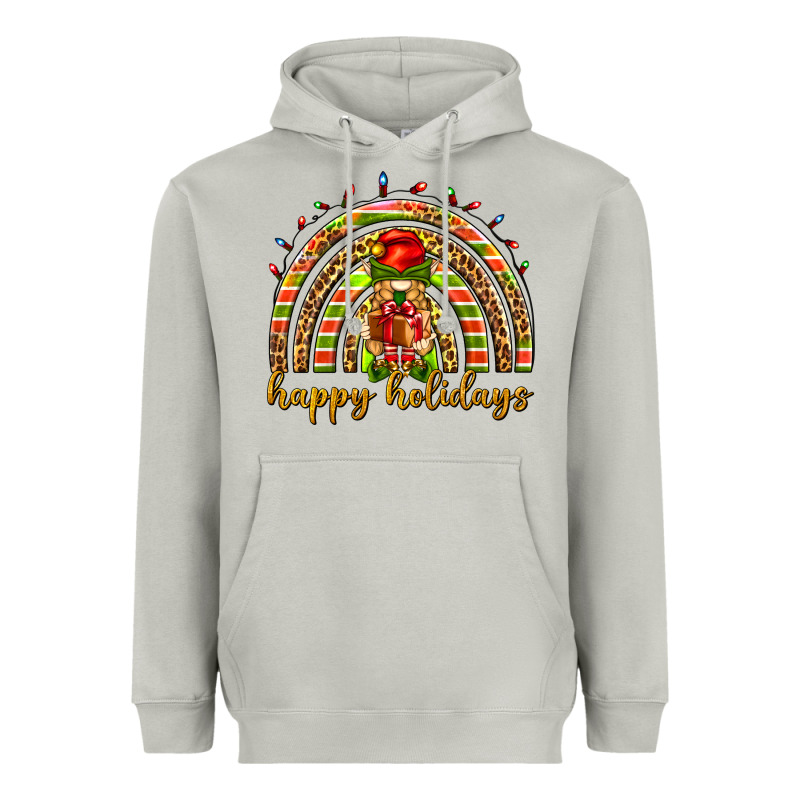 Happy Holidays Elf Gnome Heavyweight Hoodie by NancyCooperArtShop | Teevron