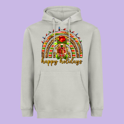 Happy Holidays Elf Gnome Heavyweight Hoodie Designed By Nancycooperartshop