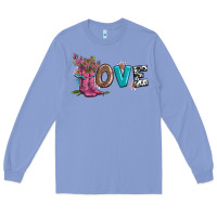 Colony Blue valentines day love and boots Long Sleeve Tee - AdoDesignShop