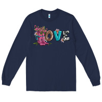 Navy valentines day love and boots Long Sleeve Tee - AdoDesignShop