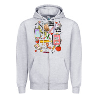 Heather Grey can't talk right now doing teacher stuff Zipper Hoodie - MaliasSmallBusiness