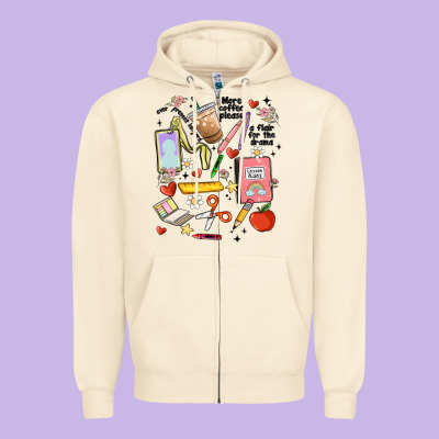 Can't Talk Right Now Doing Teacher Stuff Zipper Hoodie Designed By Maliassmallbusiness