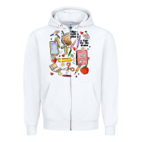White can't talk right now doing teacher stuff Zipper Hoodie - MaliasSmallBusiness