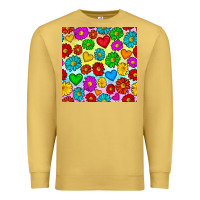 Antique Gold Pride lgbtq flowers and hearts seamless pattern Premium Sweatshirt - BundleAndBundleShop