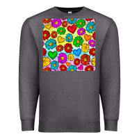 Charcoal Heather Pride lgbtq flowers and hearts seamless pattern Premium Sweatshirt - BundleAndBundleShop