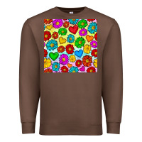 Chestnut Pride lgbtq flowers and hearts seamless pattern Premium Sweatshirt - BundleAndBundleShop