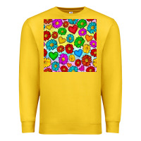 Lemon Pride lgbtq flowers and hearts seamless pattern Premium Sweatshirt - BundleAndBundleShop