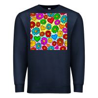 Navy Pride lgbtq flowers and hearts seamless pattern Premium Sweatshirt - BundleAndBundleShop