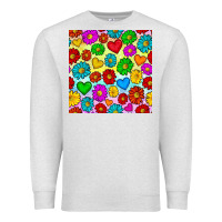 Oatmeal Heather Pride lgbtq flowers and hearts seamless pattern Premium Sweatshirt - BundleAndBundleShop