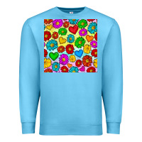 Ocean Blue Pride lgbtq flowers and hearts seamless pattern Premium Sweatshirt - BundleAndBundleShop
