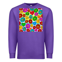 Purple Pride lgbtq flowers and hearts seamless pattern Premium Sweatshirt - BundleAndBundleShop