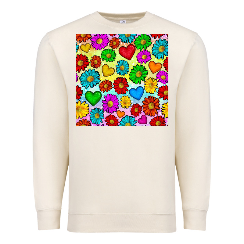 Pride Lgbtq Flowers And Hearts Seamless Pattern Premium Sweatshirt by BundleAndBundleShop | Teevron