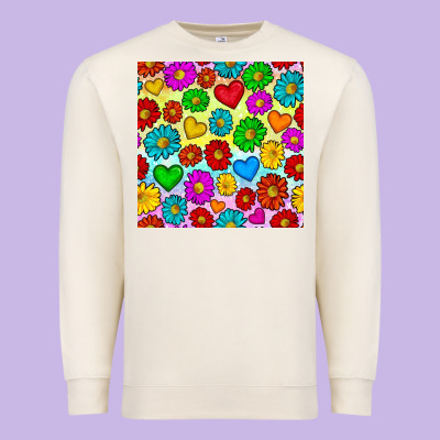 Pride Lgbtq Flowers And Hearts Seamless Pattern Premium Sweatshirt Designed By Bundleandbundleshop