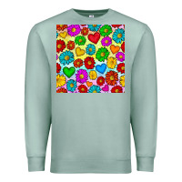 Seafoam Pride lgbtq flowers and hearts seamless pattern Premium Sweatshirt - BundleAndBundleShop