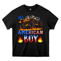 Black all american boy monster truck Heavy Core Tee - Artiststas