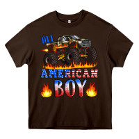 Chocolate Brown all american boy monster truck Heavy Core Tee - Artiststas
