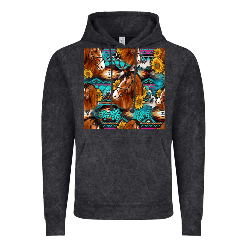 Sunflower Horses Seamless Pattern Vintage Hoodie by HRA Design Shop | Teevron