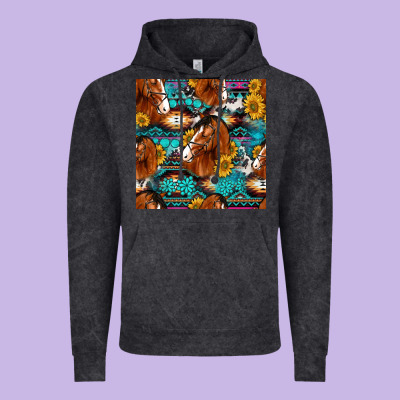 Sunflower Horses Seamless Pattern Vintage Hoodie Designed By Hra Design Shop