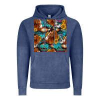 Vintage Denim sunflower horses seamless pattern Vintage Hoodie - HRA Design Shop