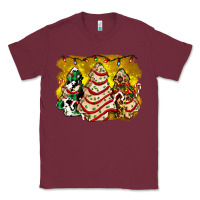 Burgundy christmas tree cake and christmas pattern ado Classic Tee - AdoDesignShop