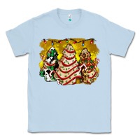 Dusty Blue christmas tree cake and christmas pattern ado Classic Tee - AdoDesignShop