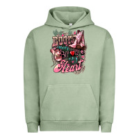 Pigment Oil Green Boots never broke my heart Urban Hoodie - HowdyJamesFarm