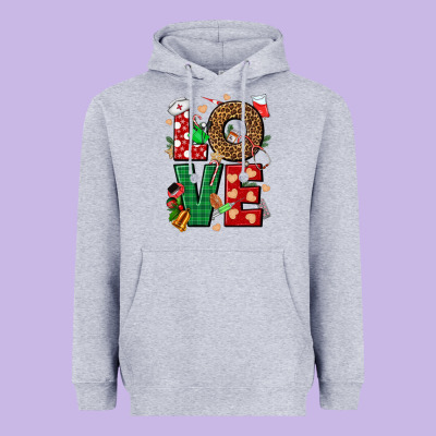 Love Nurse Christmas Heavyweight Hoodie Designed By Nancycooperartshop