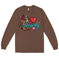 Chestnut valentines day howdy and boots Long Sleeve Tee - AdoDesignShop