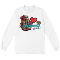 White valentines day howdy and boots Long Sleeve Tee - AdoDesignShop