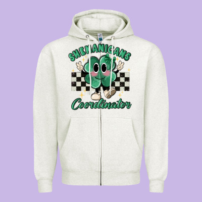 Shenanigans Coordinator Zipper Hoodie Designed By Maliassmallbusiness