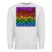 Oatmeal Heather Pride lgbtq flowers seamless pattern Premium Sweatshirt - BundleAndBundleShop