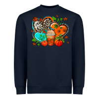 Navy western leopard  fall   hearts Heavyweight Sweatshirt - AdoDesignShop