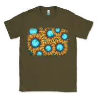 Army Green sunflower gemstone background Classic Tee - JahusDesignShop