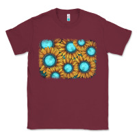 Burgundy sunflower gemstone background Classic Tee - JahusDesignShop