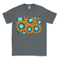 Charcoal Heather sunflower gemstone background Classic Tee - JahusDesignShop
