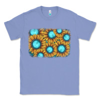 Colony Blue sunflower gemstone background Classic Tee - JahusDesignShop
