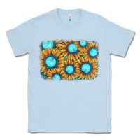 Dusty Blue sunflower gemstone background Classic Tee - JahusDesignShop
