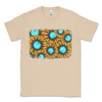 Mushroom sunflower gemstone background Classic Tee - JahusDesignShop