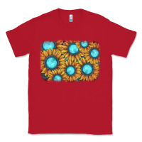 Red sunflower gemstone background Classic Tee - JahusDesignShop