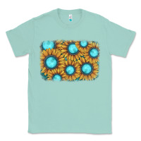 Seafoam sunflower gemstone background Classic Tee - JahusDesignShop